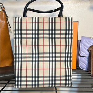 Burberry Checkered Mini Bag in Beige and Black